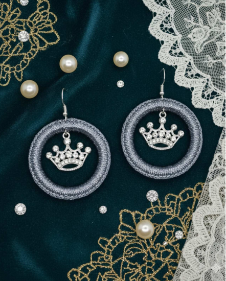 Háčkované  dizajnové náušnice "Umenie kreativity"